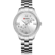 Curren 9009 Quartz Movement Round Dial Stainless Steel Waterproof Women Watch image