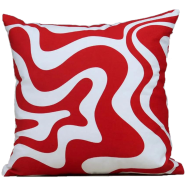 Cushion Cover Red And White 14x14 Inch image