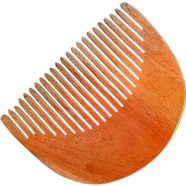 Customizable Natural Peach Wood Beard Comb Handmade Comb Brush For Men Face Mustache image