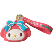 Cute Cartoon Hello Kitty Coin Purse with Keychain image