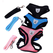 Cute Cats And puppy Harness Puppy Fashion Mesh Vest Leash Lead Set image