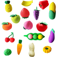 Cute Different Shapes Of Fruits Vegetables Eraser For Child - Any Design 4 Pcs