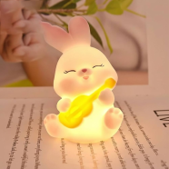 Cute Pocket Panda Led Warm Yello Mono Night Light, Battery Powered, Soft Nursery Lamp, Boys, Girls Kids Room Decor, Portable Table Lamp image