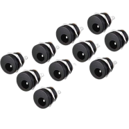 DC-2.1 DC Power Female Socket Panel Mount with Nut - Set of 10Pcs - Convenient Power Connection Easy to Use and Maintain image