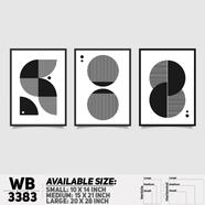 DDecorator Abstract ArtWork (Set of 3) Wall Board And Wall Canvas - WB3383