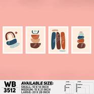 DDecorator Abstract ArtWork (Set of 4) Wall Board And Wall Canvas - WB3512