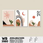 DDecorator Abstract Art (Set of 3) Wall Board And Wall Canvas - WB3980