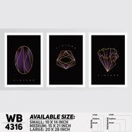 DDecorator Abstract Art (Set of 3) Wall Board And Wall Canvas - WB4316