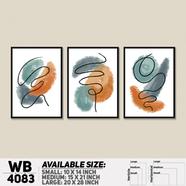 DDecorator Abstract Art (Set of 3) Wall Board and Wall Canvas - WB4083