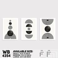 DDecorator Abstract Art (Set of 3) Wall Board And Wall Canvas - WB4354