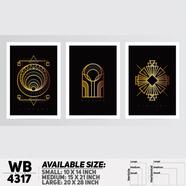 DDecorator Abstract Art (Set of 3) Wall Board And Wall Canvas - WB4317
