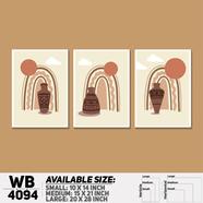 DDecorator Abstract Art Wall Board And Wall Canvas - Set of 3 - WB4094