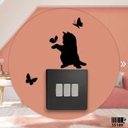 DDecorator Cat - Butterfly Switch and Socket Vinyl Decals Removable Wall Sticker image