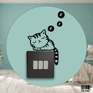DDecorator Cat Sleeping Switch And Socket Vinyl Decals Removable Wall Sticker image