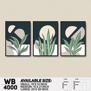 DDecorator Flower And Leaf Abstract Art (Set of 3) Wall Board And Wall Canvas - WB4000