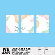 DDecorator Flower And Leaf Abstract Art (Set of 3) Wall Board And Wall Canvas - WB4265