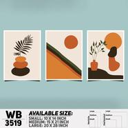DDecorator Flower And Leaf ArtWork (Set of 3) Wall Board And Wall Canvas - WB3519