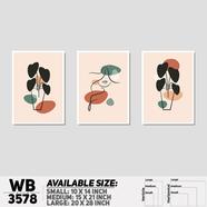 DDecorator Flower And Leaf ArtWork (Set of 3) Wall Board And Wall Canvas - WB3578