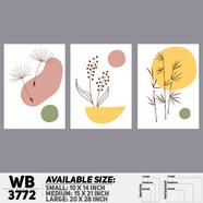 DDecorator Flower And Leaf ArtWork Wall Decor - Set of 3 WB3772