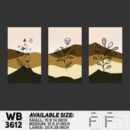 DDecorator Flower And Leaf ArtWork Wall Decor - Set of 3 WB3612