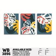 DDecorator Flower And Leaf ArtWork Wall Decor - Set of 3 WB3896