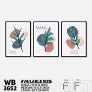 DDecorator Flower And Leaf ArtWork Wall Decor - Set of 3 WB3652