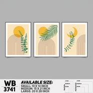 DDecorator Flower And Leaf ArtWork Wall Decor - Set of 3 WB3741