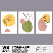 DDecorator Flower And Leaf ArtWork Wall Decor - Set of 3 WB3776 