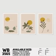 DDecorator Flower And Leaf ArtWork Wall Decor - Set of 3 WB3565