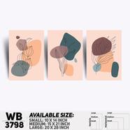 DDecorator Flower And Leaf ArtWork Wall Decor - Set of 3 WB3798