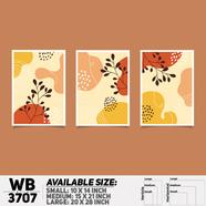 DDecorator Flower And Leaf ArtWork Wall Decor - Set of 3 WB3707