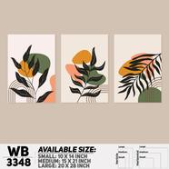 DDecorator Flower And Leaf ArtWork (Set of 3) Wall Board And Wall Canvas - WB3348