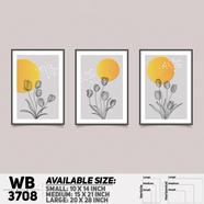 DDecorator Flower And Leaf ArtWork Wall Decor - Set of 3 WB3708 