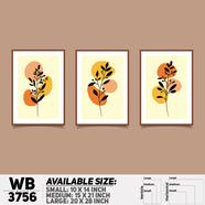 DDecorator Flower And Leaf ArtWork Wall Decor - Set of 3 WB3756