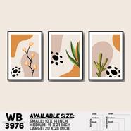 DDecorator Flower Desing Abstract Art (Set of 3) Wall Board And Wall Canvas - WB3976