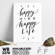 DDecorator Happy Mind Happy Life - Motivational Wall Board and Wall Canvas - WB2278