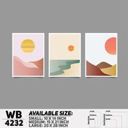 DDecorator Landscape And Horizon Design (Set of 3) Wall Board And Wall Canvas - WB4232