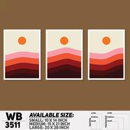 DDecorator Landscape Horizon Art (Set of 3) Wall Board And Wall Canvas - WB3511