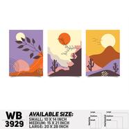 DDecorator Landscape Horizon Art Wall Decor - Set of 3 WB3929