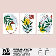 DDecorator Leaf ArtWork (Set of 3) Wall Board And Wall Canvas - WB3358