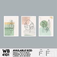 DDecorator Leaf Line Art Wall Board And Wall Canvas - Set of 3 - WB4101