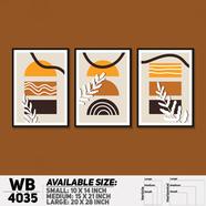DDecorator Leaf With Abstract Art (Set of 3) Wall Board And Wall Canvas - WB4035