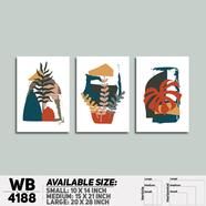 DDecorator Leaf With Abstract Art Wall Board And Wall Canvas - Set of 3 - WB4188