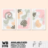 DDecorator Modern Leaf ArtWork Wall Decor - (Set of 3) WB3178
