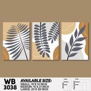 DDecorator Modern Leaf ArtWork Wall Decor - Set of 3 WB3038