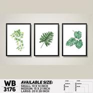DDecorator Modern Leaf ArtWork Wall Decor - (Set of 3) WB3176
