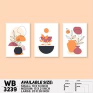 DDecorator Modern Leaf ArtWork Wall Decor - (Set of 3) WB3239