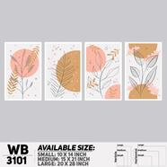 DDecorator Modern Leaf ArtWork Wall Decor - Set of 4 WB3101