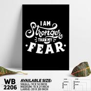 DDecorator Strong Than Fear - Motivational Wall Board and Wall Canvas - WB2206
