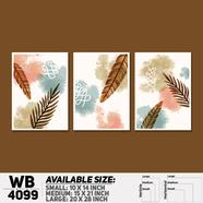 DDecorator Water Painting Flower And Leaf Wall Board And Wall Canvas - Set of 3 - WB4099